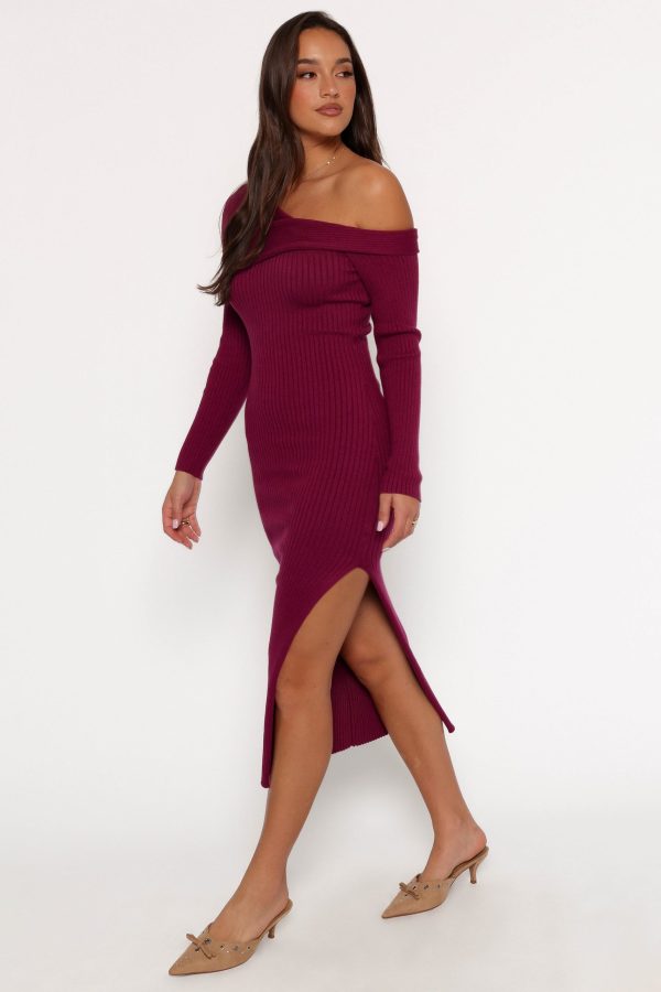 Cammie Long Sleeve Midi Dress – Fuchsia - Image 3