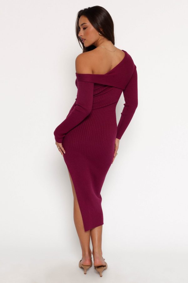 Cammie Long Sleeve Midi Dress – Fuchsia - Image 4