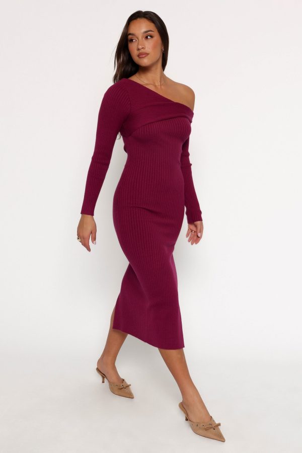 Cammie Long Sleeve Midi Dress – Fuchsia - Image 5