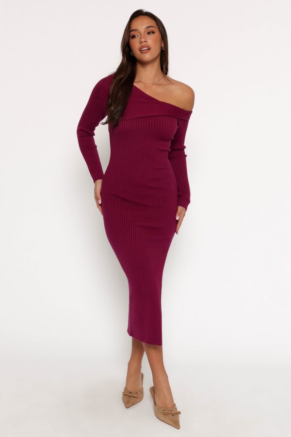 Cammie Long Sleeve Midi Dress – Fuchsia - Image 2
